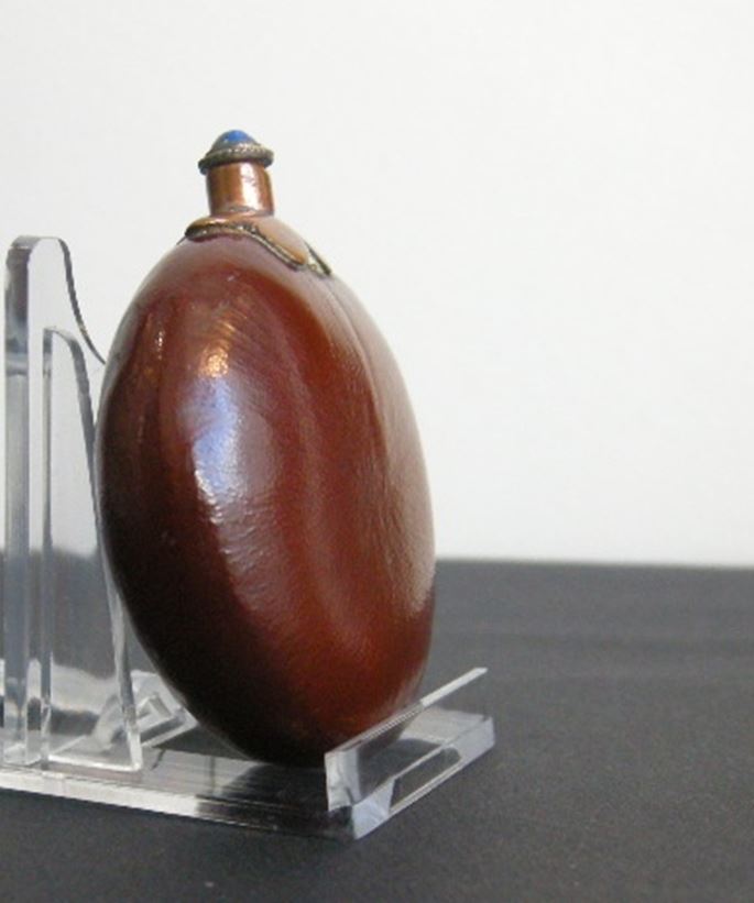Snuff bottle seed pod with a copper metal collar | MasterArt